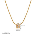 Letter Necklace Stainless Steel CZ Zircon Initial Pendant Jewelry for Women
