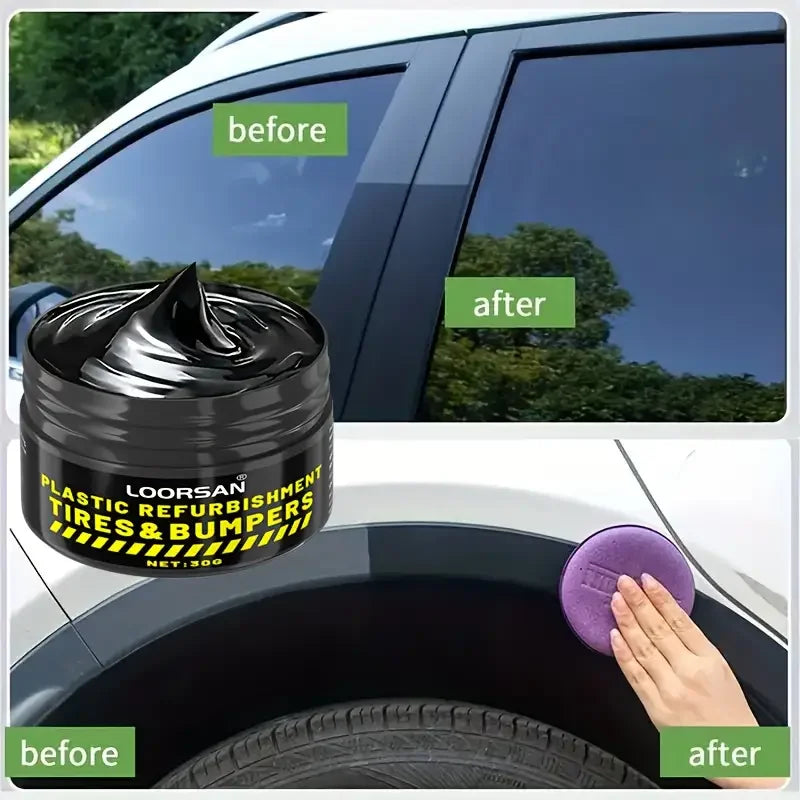 Car Interior & Tire Shine Wax - Restores Blackness & Long-Term Protection