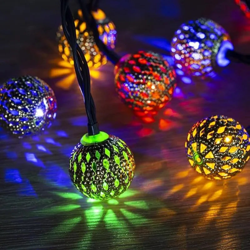 Moroccan Style Solar String Lights Waterproof Outdoor Garden & Party Decor