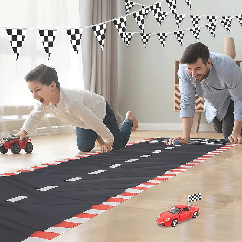 Race Car Birthday Decoration Balloon Set with Traffic Lights, Tires & Checkered Pennant for Kids Party