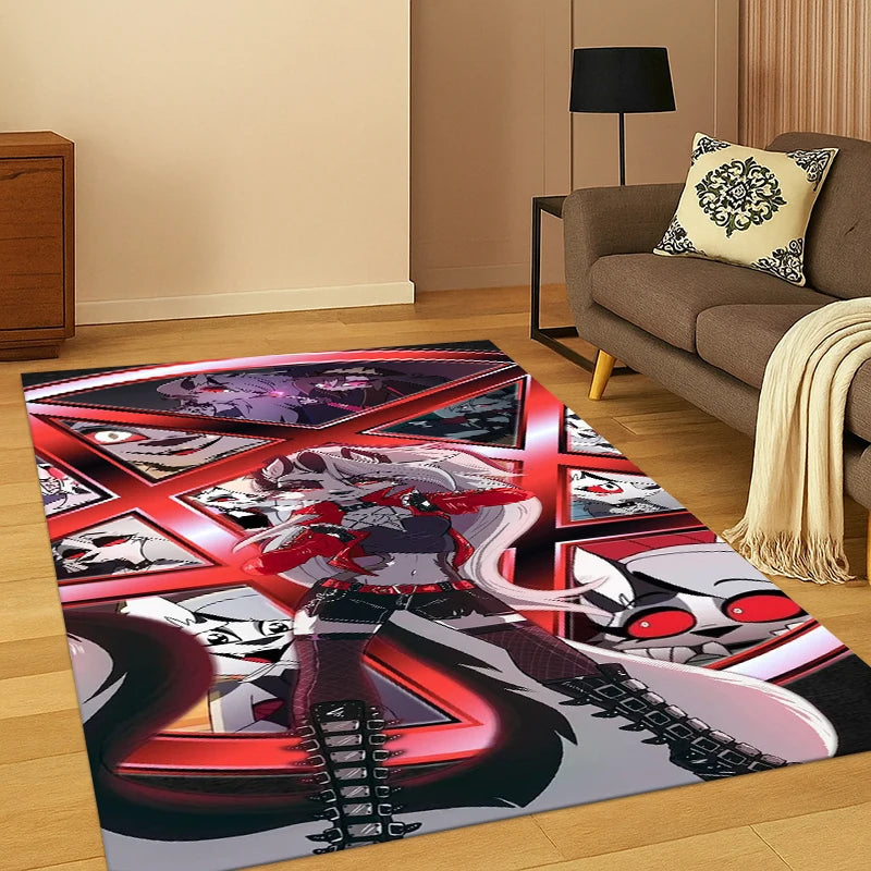 Cartoon H-Hazbin Hotel Charlie Carpet Rug for Bedroom Living Room Playroom Non-slip Home Decor