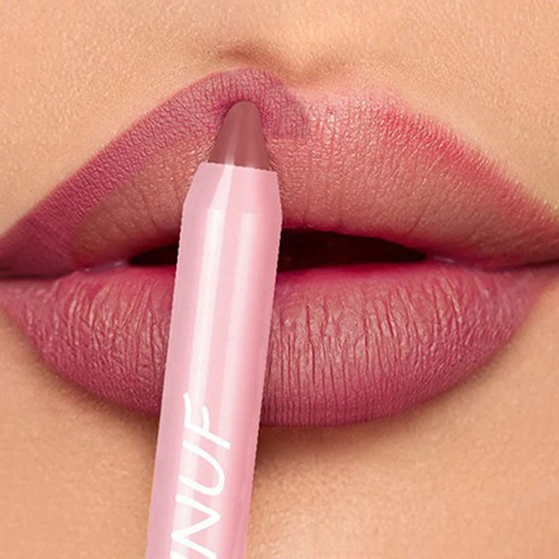 Waterproof Matte Lipstick Pencil - 18 Color Lip Makeup & Lip Liner Set