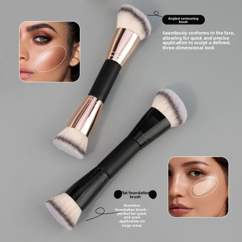 Double-Ended Makeup Brush Set - Multi-Functional Foundation Blush Contour