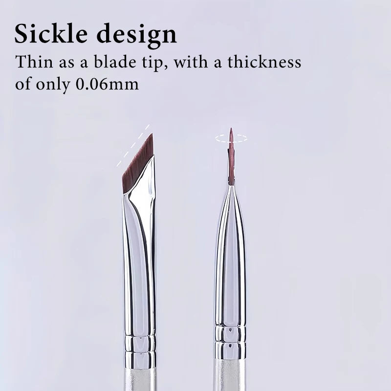 Diagonal Eyeliner & Eyebrow Brush Set - Ultra-Thin Detail Makeup Tools