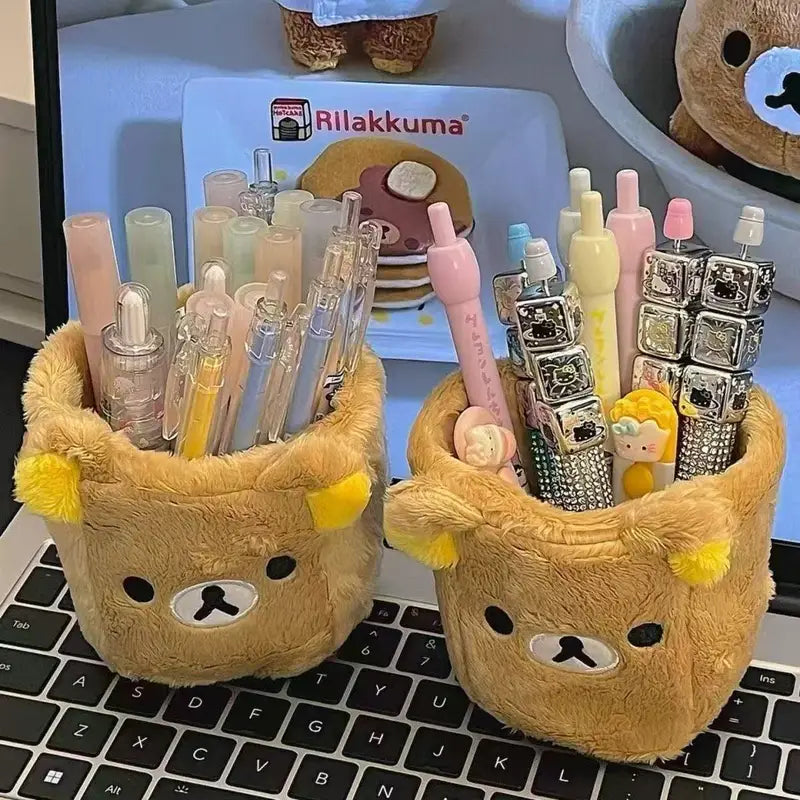 Plush Pencil Holder Makeup Organizer Kawaii Desk Accessories Gift