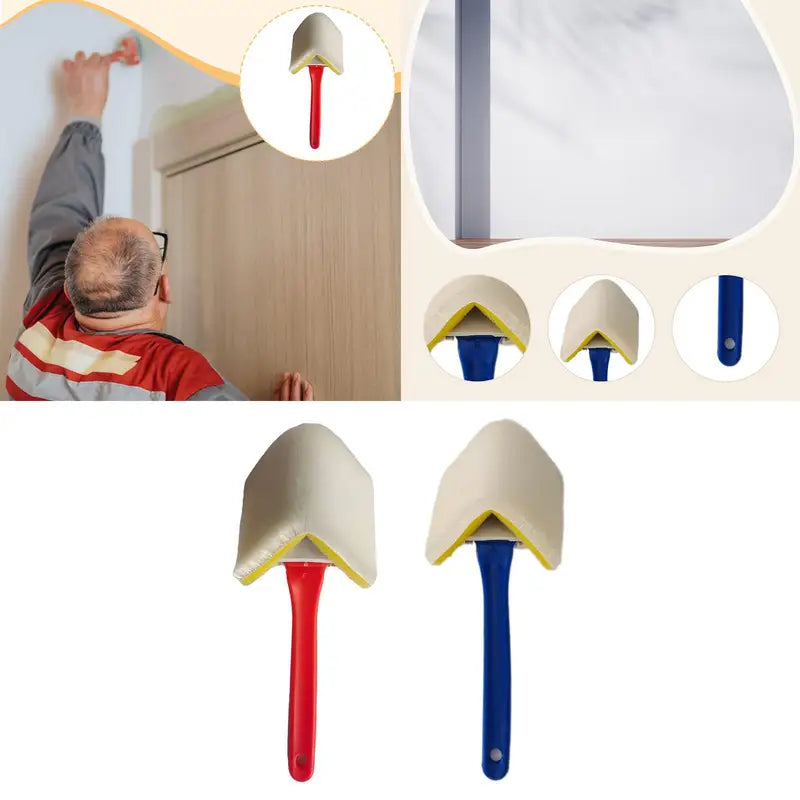 Nylon Corner Paint Brush with Sponge Pad for Edging and Trim Painting