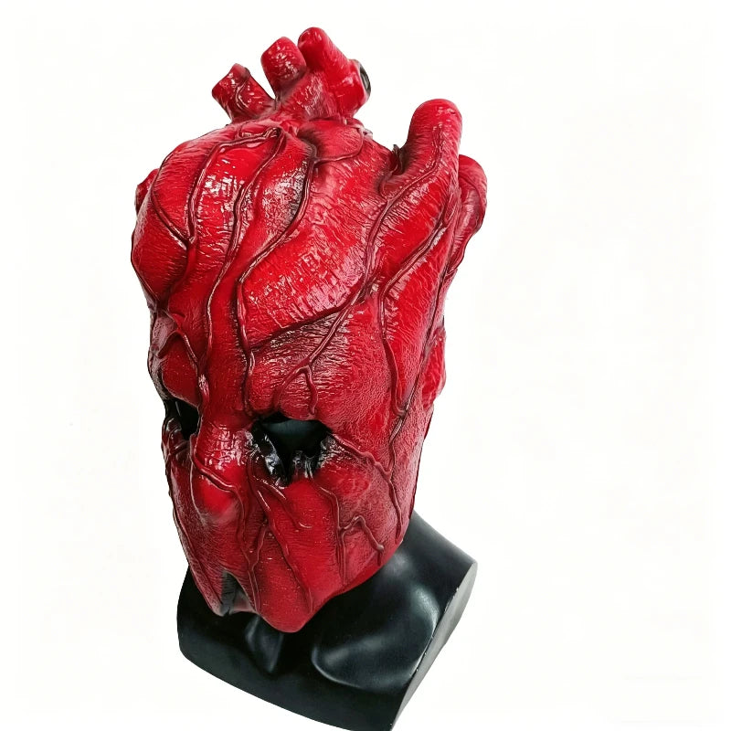Realistic Latex Heart Mask for Cosplay Halloween Party Scary Prop