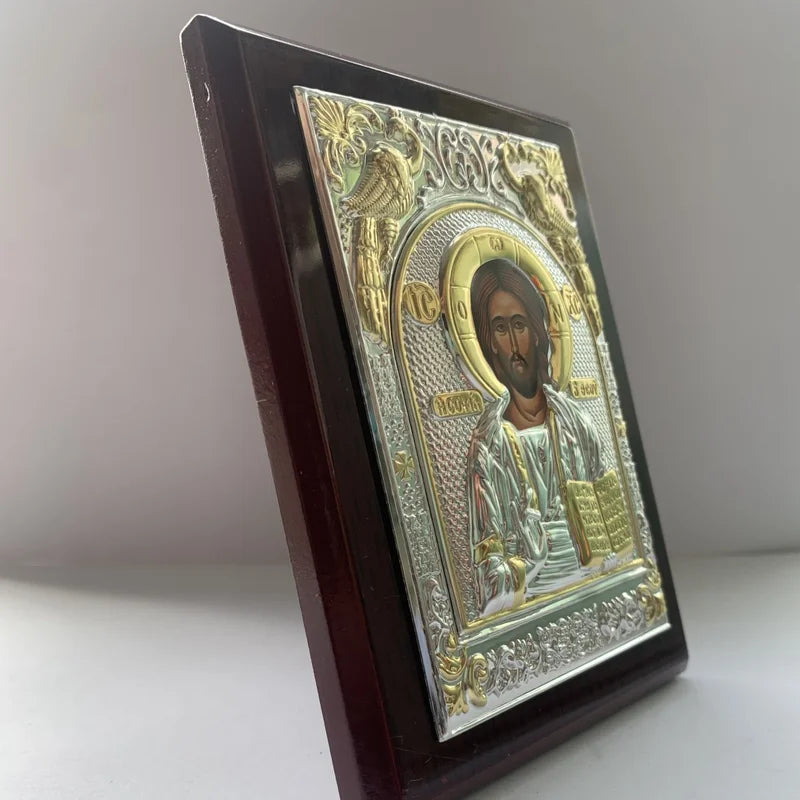 Orthodox Wood Jesus Icon Home Decoration Virgin Mary Cross Religious Wall Art