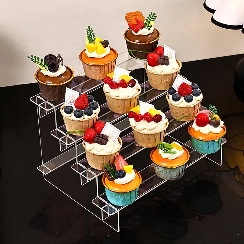 Acrylic Display Rack for Desserts Jewelry Perfumes and Cosmetics - Multi-Size Options