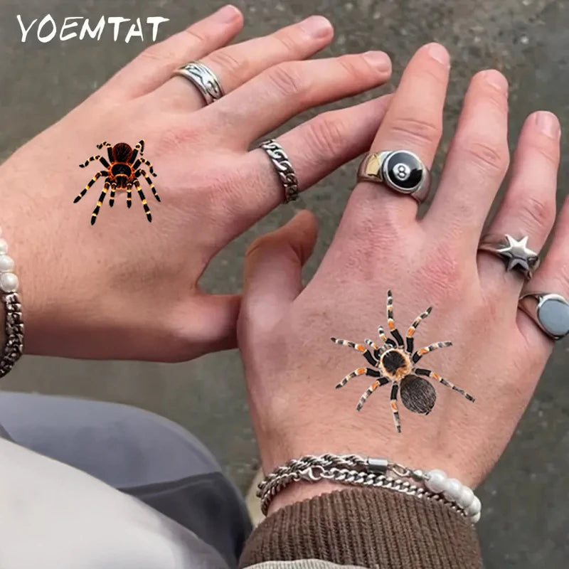 Halloween Spider Temporary Tattoo Stickers Waterproof Fake Scary Body Face Arm Makeup 8 Patterns