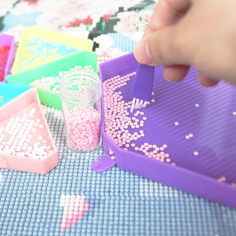 Large Capacity Hexagon Diamond Painting Palette Kit with Beading Plates and Accessories