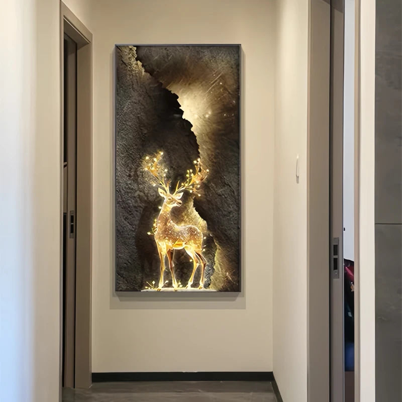 Abstract LED Wall Art Light Painting for Entrance and Living Room - Reindeer Design