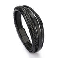 Men's Genuine Leather Multilayer Braided Rope Bracelet - Stylish Jewelry for Men