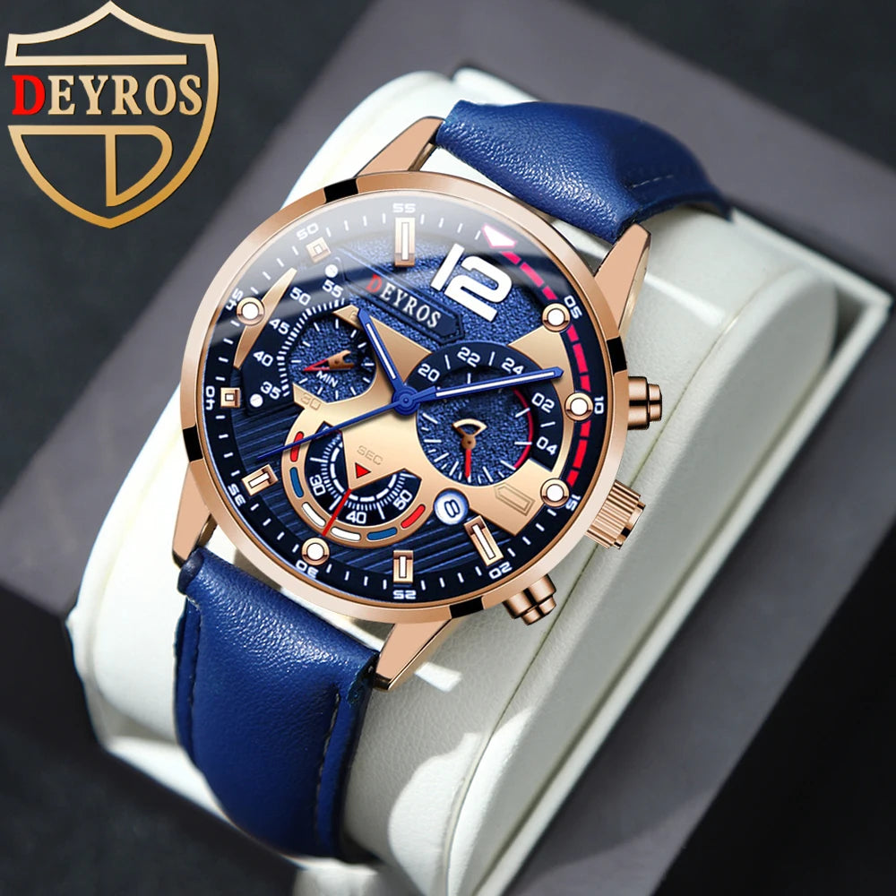 Men's Quartz Wrist Watch with Calendar - Elegant Fashion Timepiece for Daily & Work Wear