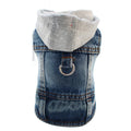 Dog Jean Jacket Vest with D-Ring Hoodies for Small Medium Dogs Spring Dog Clothes Puppy Denim Harness Coat