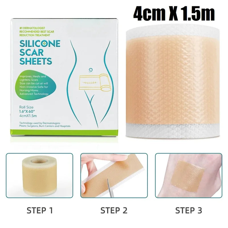 Silicone Scar Sheets Roll - Waterproof Breathable Self-Adhesive Cover Tape