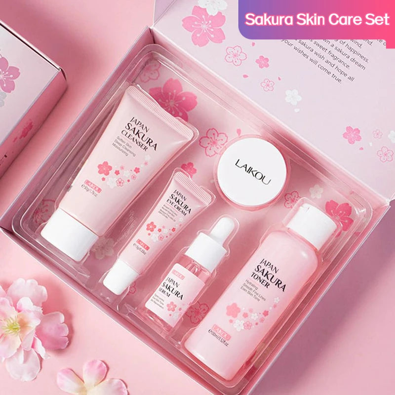 Facial Care Set with Cleanser, Toner, Serum, Eye Cream & Face Cream - Travel Size