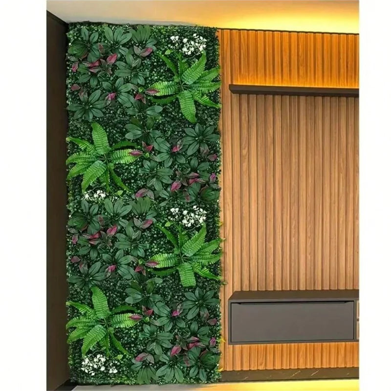 Artificial Green Wall Panels Faux Jungle Grass Decor for Garden & Outdoor Spaces