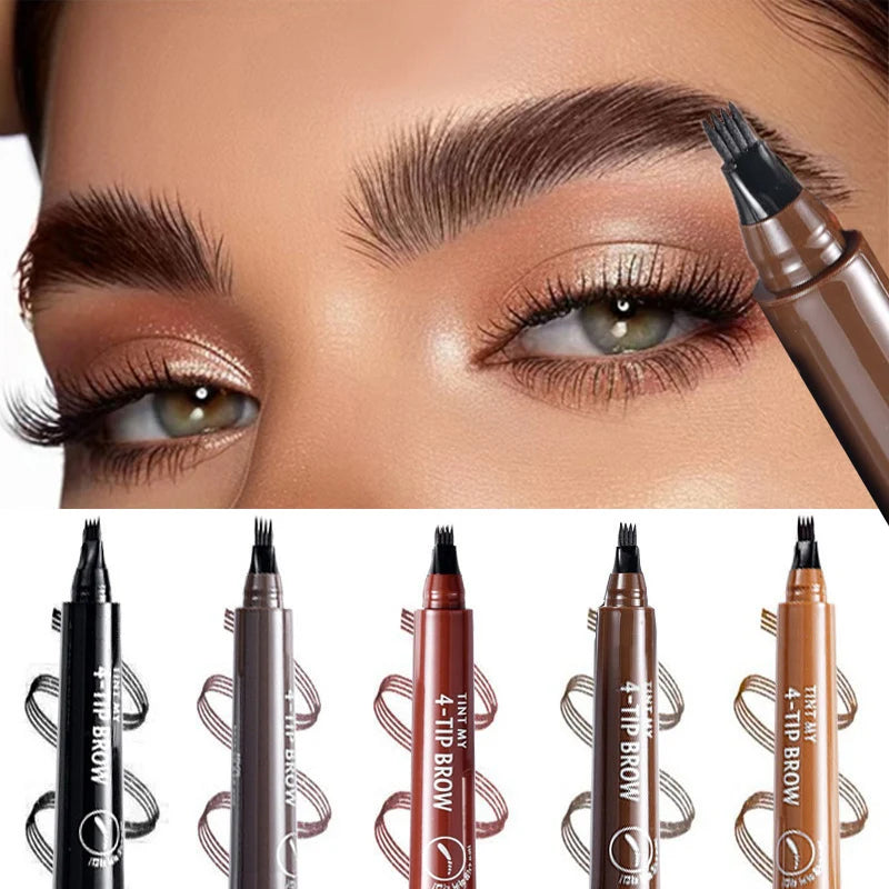 Long Lasting Waterproof Eyebrow Pencil - Smudge Proof, High Pigment Liquid Brow Makeup Pen