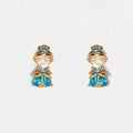 Colorful Zircon Princess Stud Earrings for Women Girls - Trendy Party Jewelry