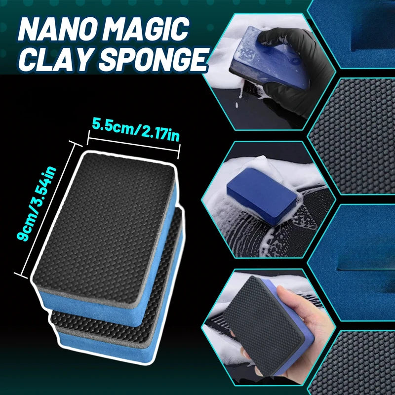 3-Layer Professional Clay Sponge for Scratch-Safe Car Detailing & Multi-Surface Cleaning