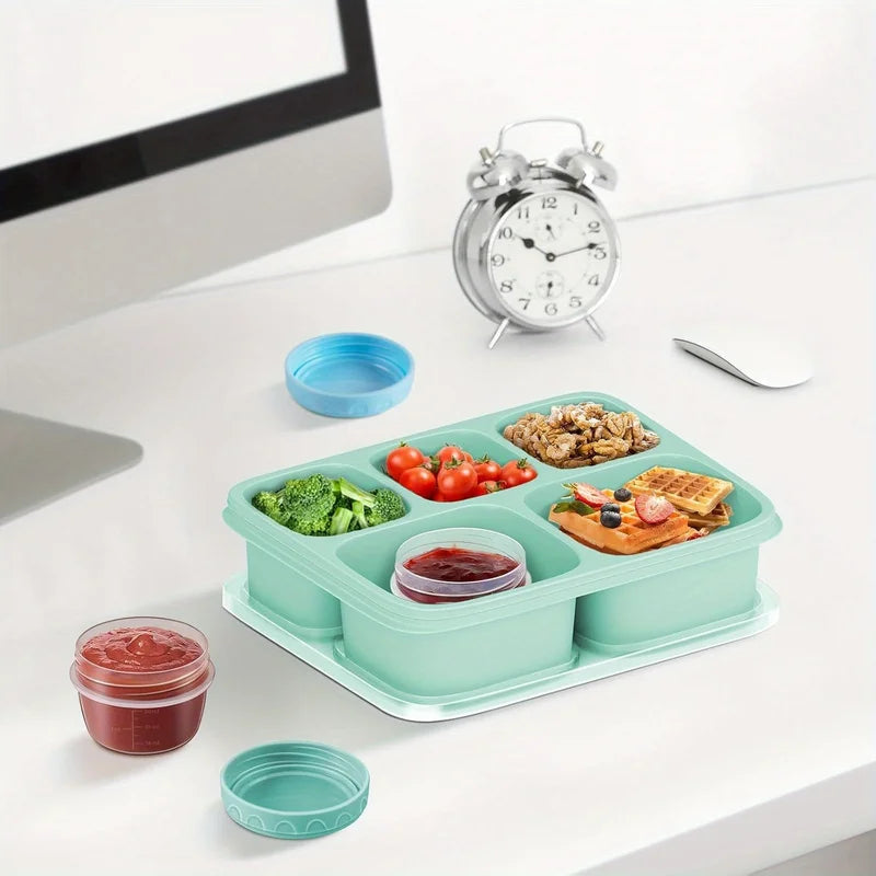 6 Pack 2.7 OZ Salad Dressing Containers with Lids - Small Food Storage Set