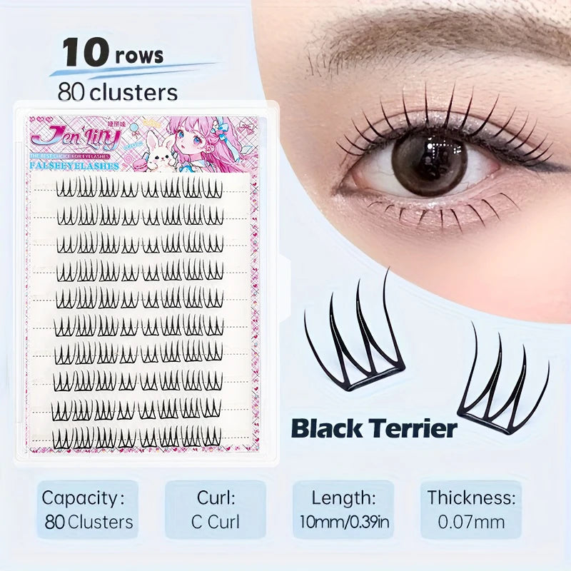 Self-Adhesive U-Shape Wispy False Eyelashes for Natural Volume & Length