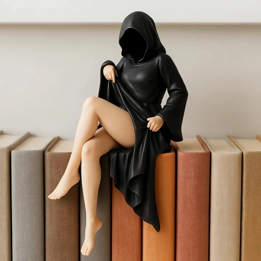 Gothic Black Robe Queen Sculpture Halloween Decor Desktop & Shelf Ornament