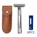 Safety Razor with Double-Edged Half Blades Metal Handle Gift Box Men’s Shaving