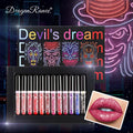 Halloween Lip Gloss Set - Diamond Glitter Matte Liquid Lipstick Long Lasting Waterproof