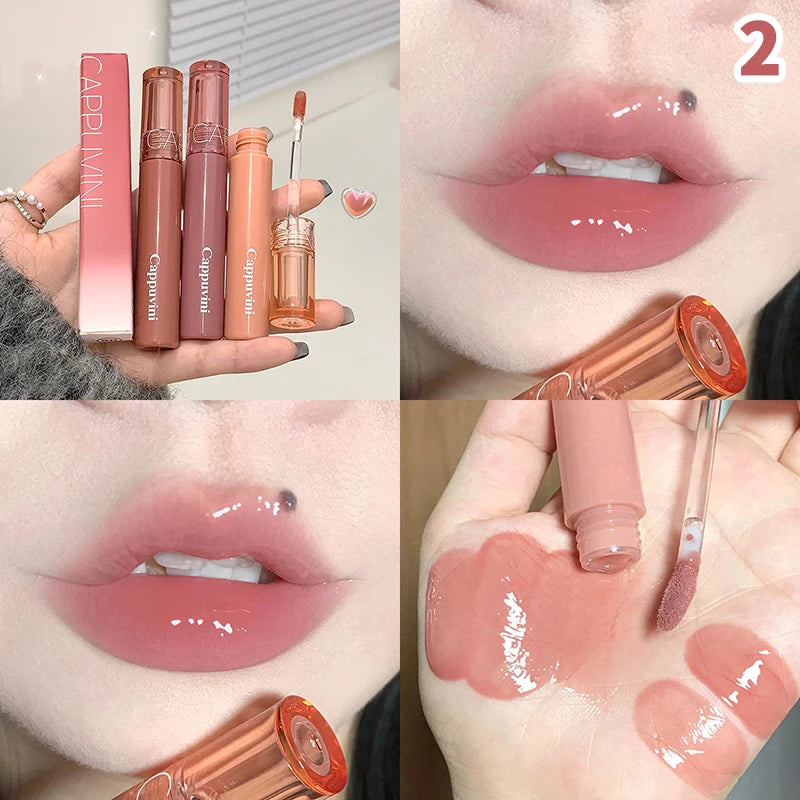 Long-Lasting Waterproof Lip Gloss - High Pigment Jelly Lip Shine