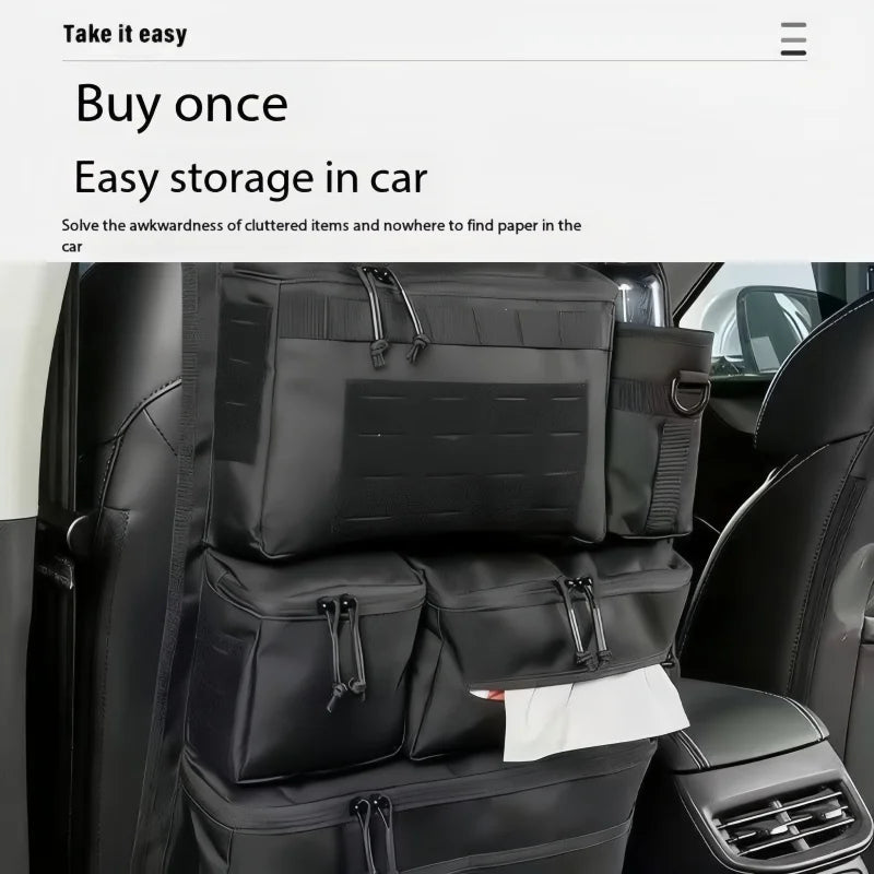 Tactical Gear Storage Bag for Vehicle Back Seats, Hanging Rear Seat Pouch