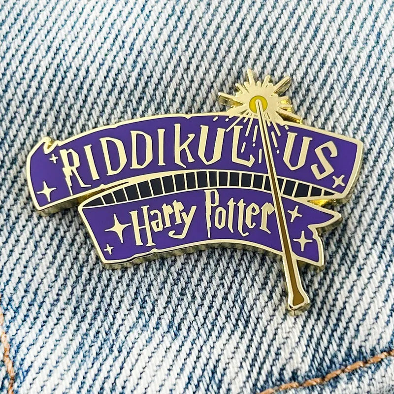 Fantasy Literary Enamel Pin Badge - Riddikulus Magic Spell Brooch Gift