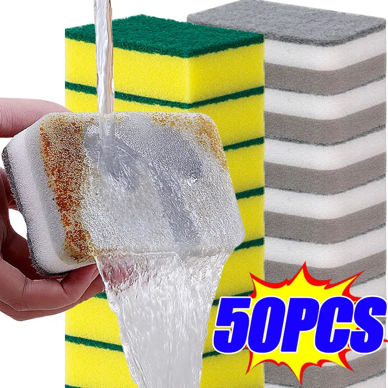 Reusable Kitchen Cleaning Sponges Set - Multi-Color Household Scrubbing Pads