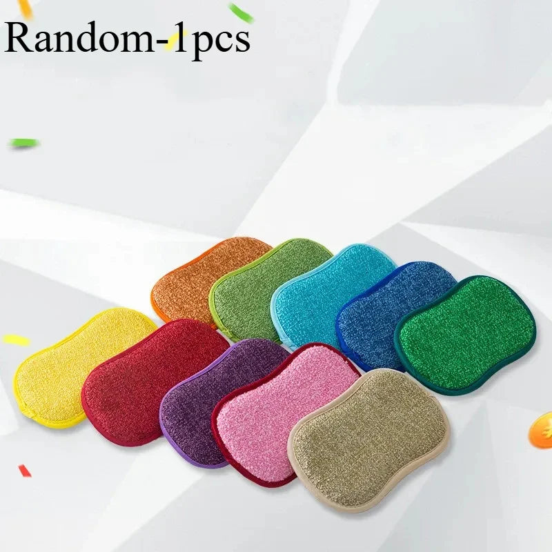 Non-Scratch Microfiber Dish Sponges Set - Kitchen Cleaning Scrub Pads