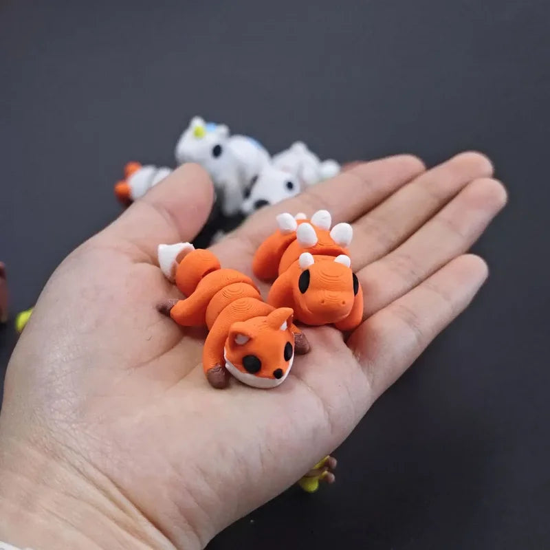3D Printed Mini Animal Model with Movable Joints - Eco-Friendly Desktop Ornament