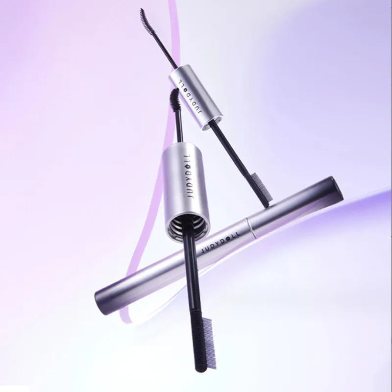 Waterproof Volumizing Curling Mascara with Fiber Brush - Clump-Free 2-in-1 Eyelash Enhancer