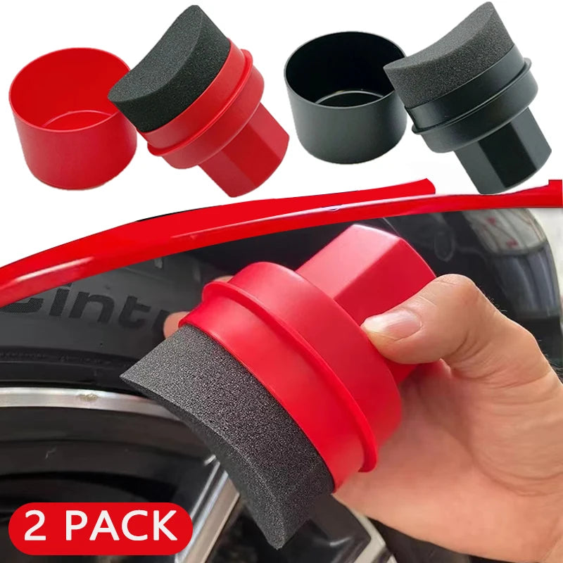 Car Wheel Polishing Waxing Sponge Brush with Cover for Tire Cleaning and Detailing