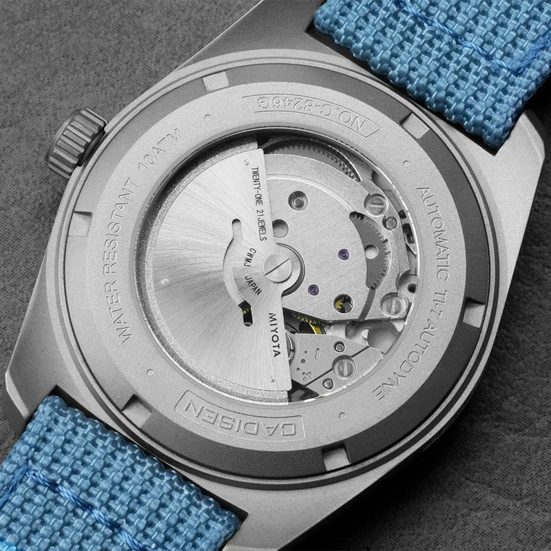 Titanium Automatic Mechanical Watch with Enamel Dial and Sapphire Crystal - MIYOTA 8215 Movement