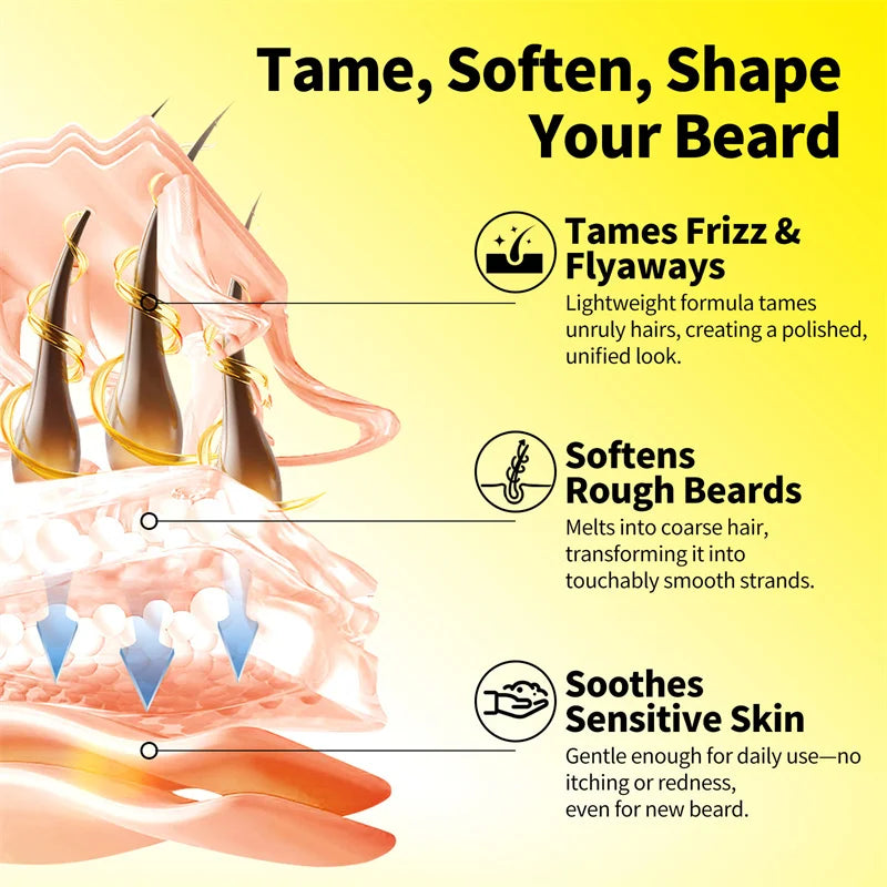 Men's Beard Balm Wax for Growth & Moisturizing - Smoothing & Styling