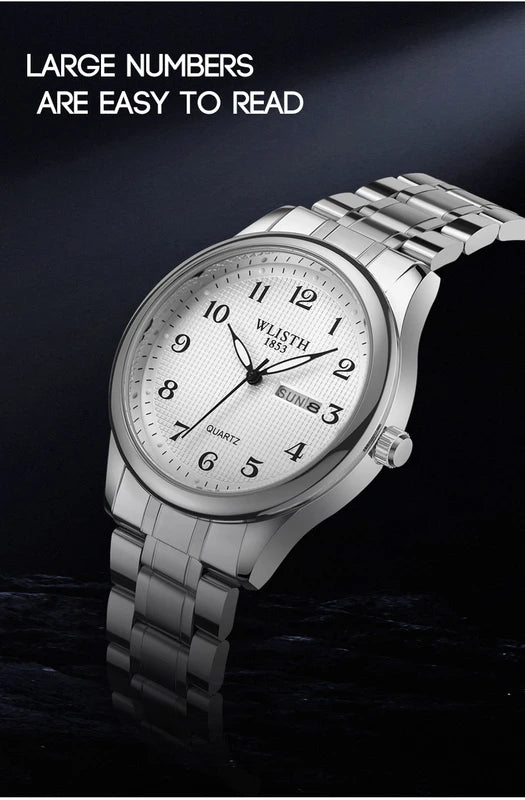 Quartz Digital Watch for Elderly with Double Calendar and Luminous Display
