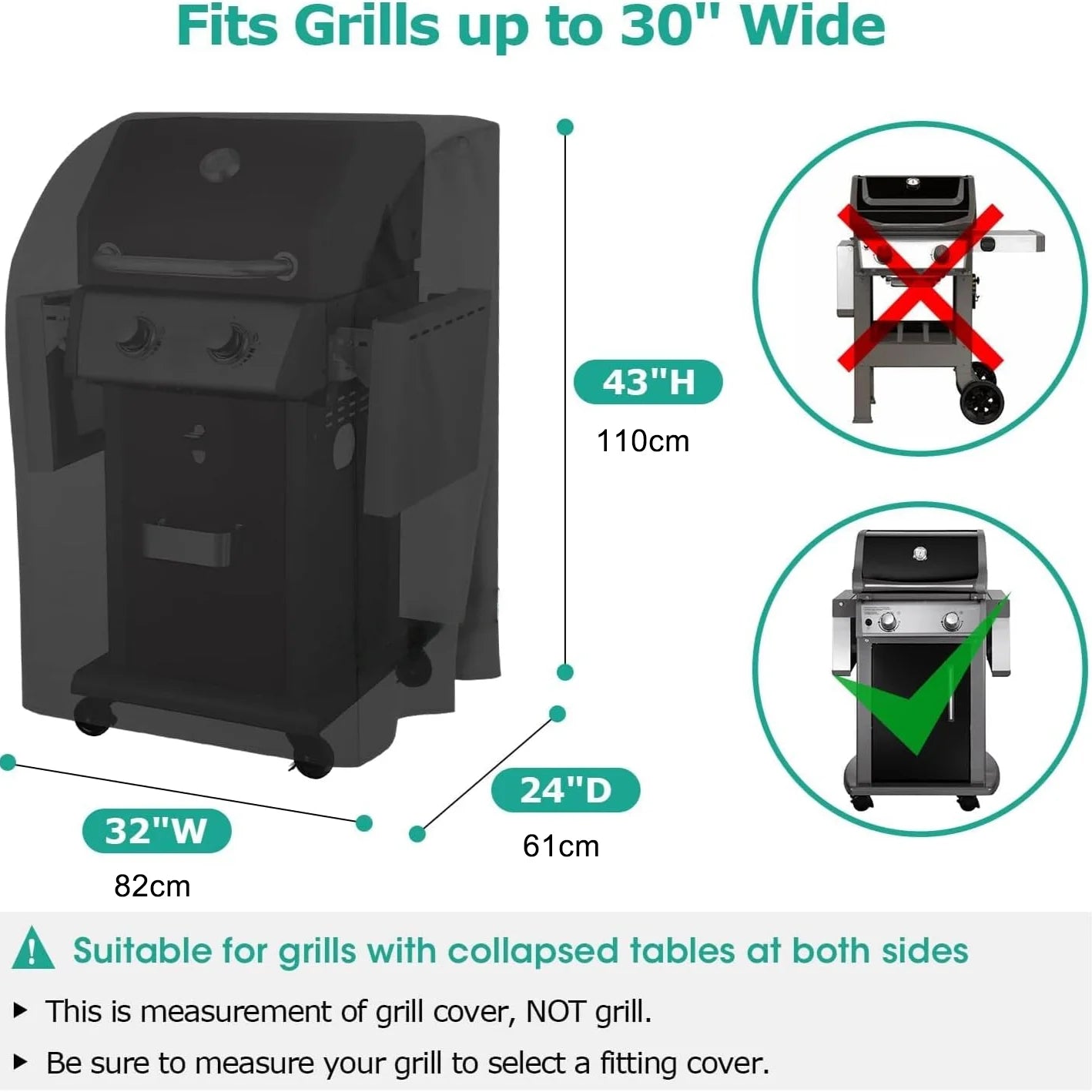 32 Inch Waterproof Gas Grill Cover for Outdoor BBQ - Weather & UV Resistant