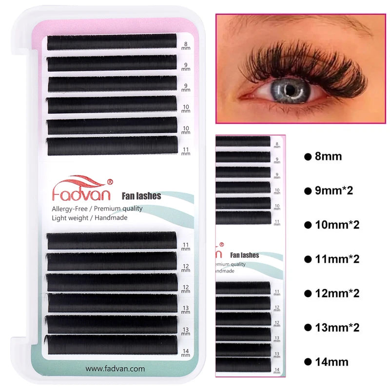 False Eyelash Extensions Natural Flare Blooming Lash Fans for Fuller Look