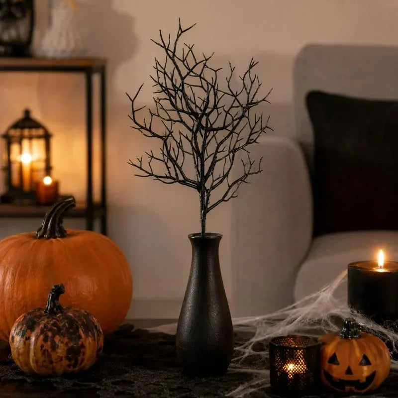 Halloween Artificial Black Branches 26cm Home Decor Fake Plant Stem Pack