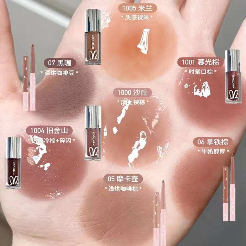 Goth Lip Gloss Mirror Moist Nude Grey Black Silvery Fine Flash Long-Lasting Makeup