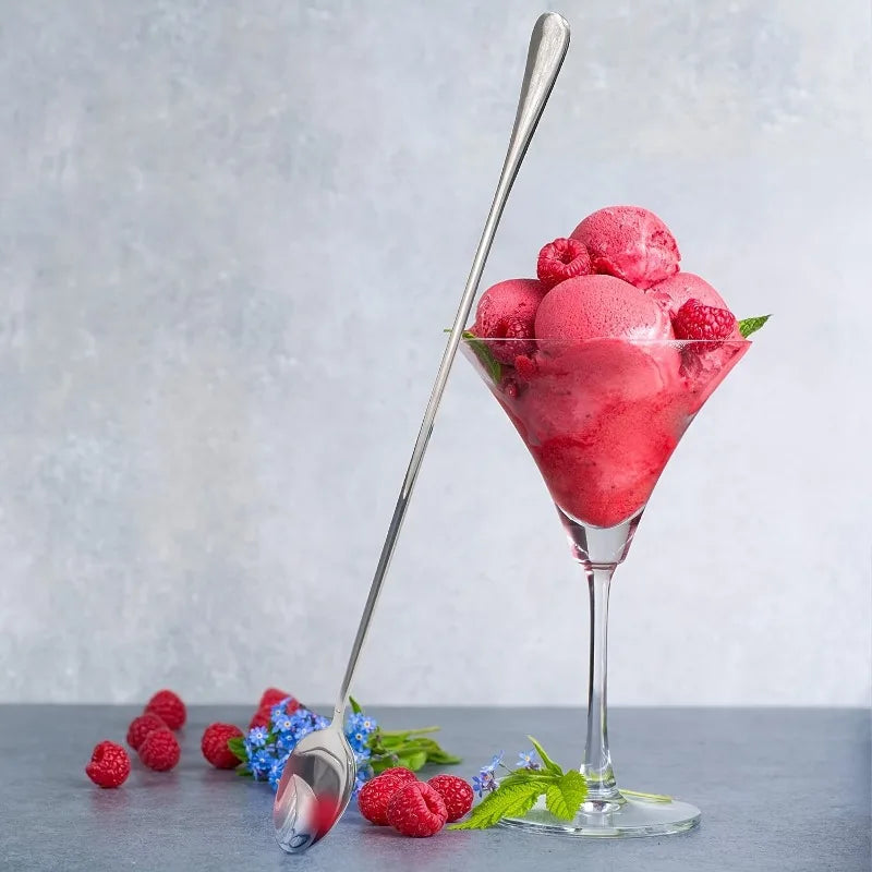 Stainless Steel Iced Tea Spoon 2pcs Set Long Handle Cocktail Mixing Utensils