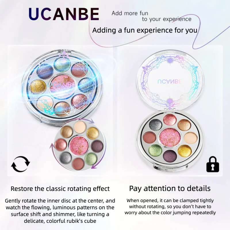 Colorful Rotating Cheek & Eyeshadow Palette with Shimmer & Pearl Finish