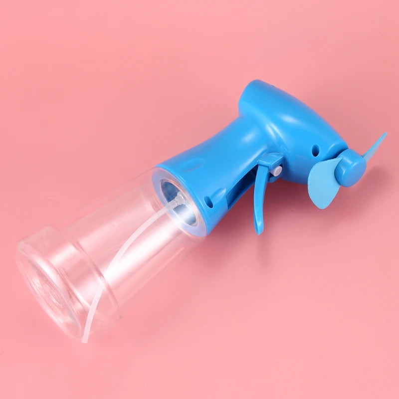 Portable Handheld Misting Fan with Water Spray Bottle - Cool & Rechargeable
