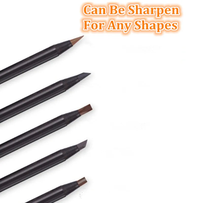 12-Piece Waterproof Eyebrow Pencil Set for Natural Long-Lasting Brows - Multiple Colors