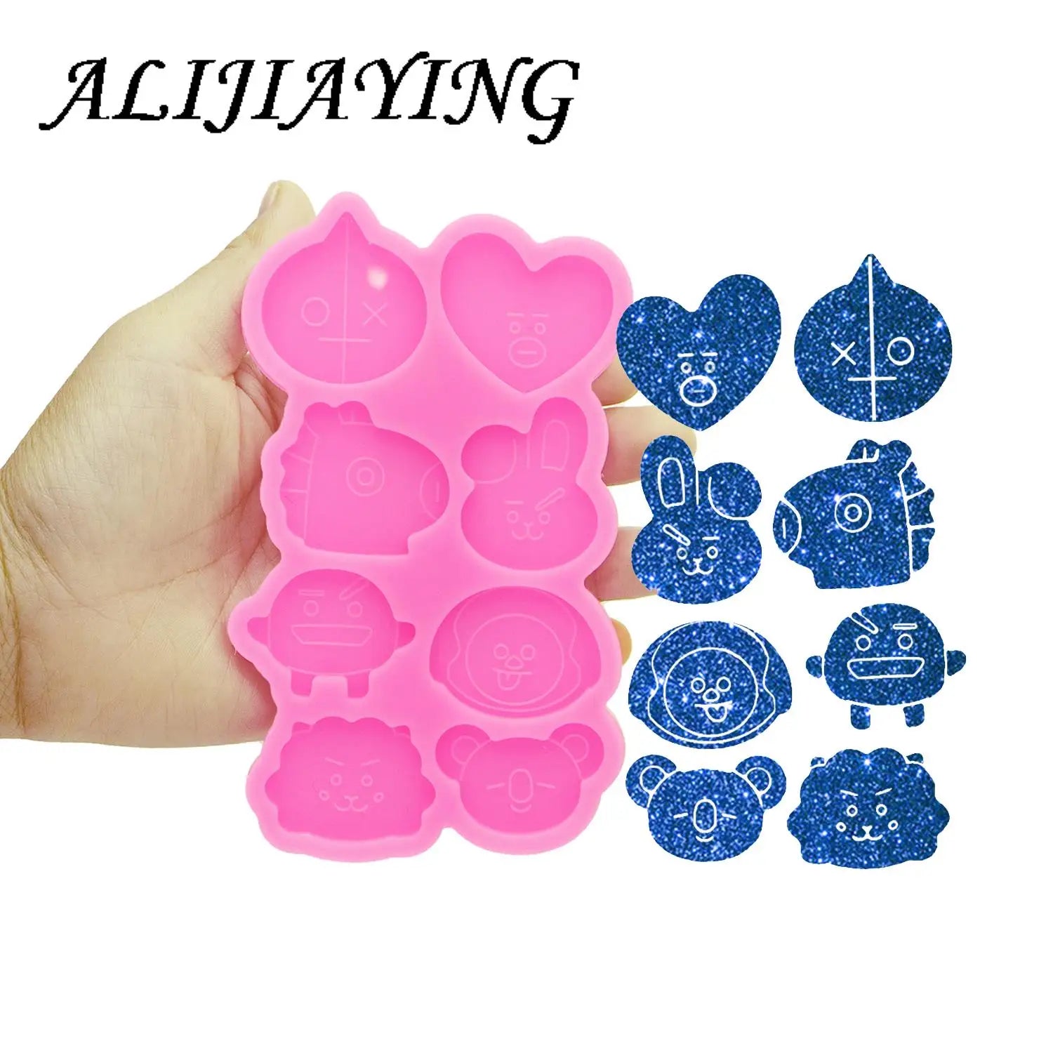 Shiny Cartoon Bear Head Silicone Mold for Resin, Cake, Chocolate Crafts - DY1116